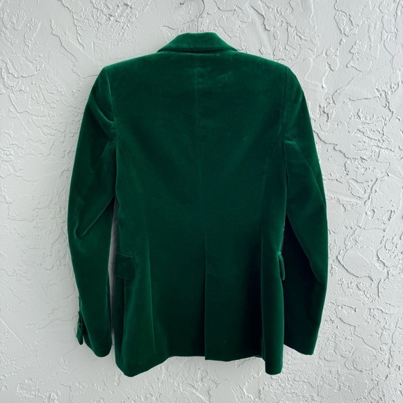 Zara LIMITED EDITION bloggers favorite emerald Green Velvet Blazer,size XS - Picture 11 of 16